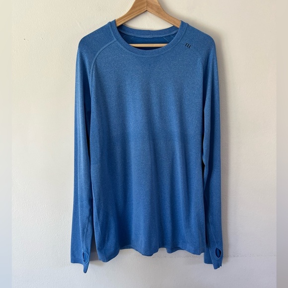 Lululemon Metal Vent Tech Long Sleeve Men’s Lightweight Blue Athletic Shirt - Picture 1 of 7